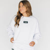 The Becca Boxy Crewneck Anchor Down Woven Label | Ash