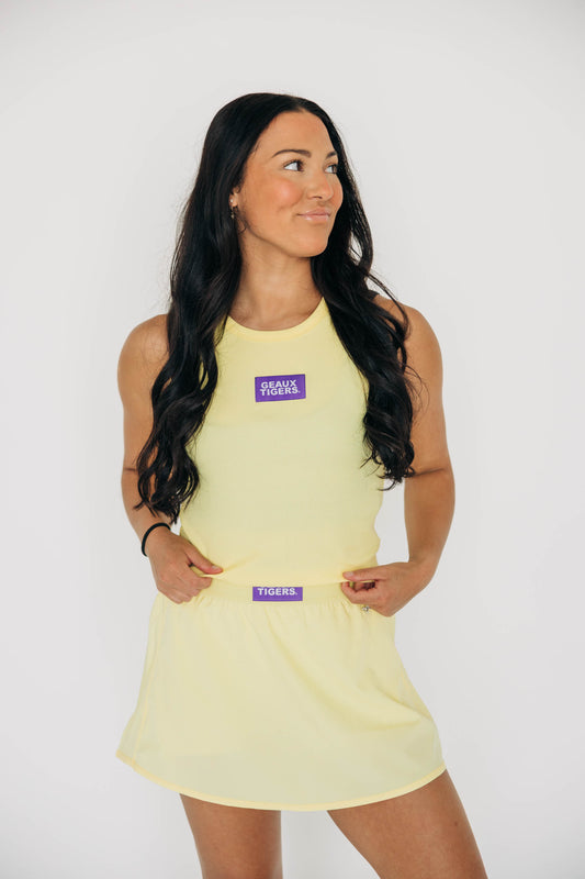 The Alli Tennis Skort Geaux Tigers Woven Label | Butter