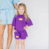 The Kristen Airy Lounge Shorts Geaux Tigers Woven Label | Youth Purple