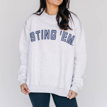 The Mallory Mockneck Georgia Tech Gingham | Ash