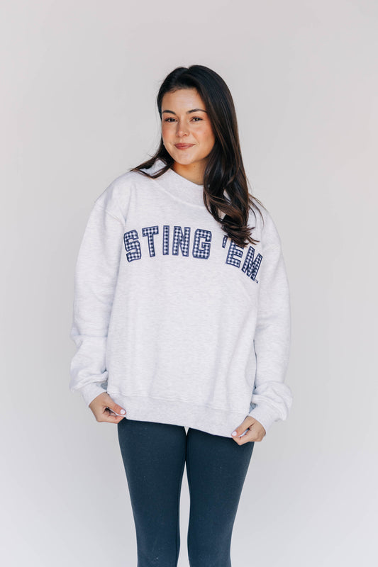 The Mallory Mockneck Georgia Tech Gingham | Ash