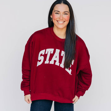 The Molly Cozy Crew State Applique Arch | Maroon