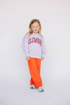 The Mallory Crewneck Clemson Applique | Youth Lavender