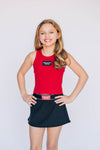 The Alli Tennis Skort Wooo Pig Sooie Woven Label | Youth Black