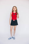 The Alli Tennis Skort Wooo Pig Sooie Woven Label | Youth Black