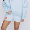 The Becca Shorts War Eagle Woven Label | Light Blue