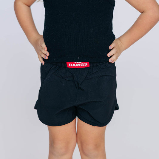 The Liz Nylon Shorts Go Dawgs Woven Label | Youth Black
