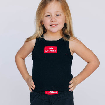 The Alli Ribbed Tank Go Dawgs Woven Label | Youth Black