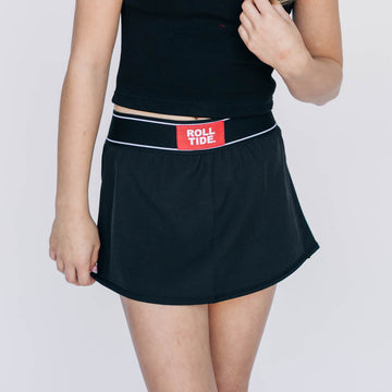 The Alli Tennis Skort Roll Tide Woven Label | Youth Black