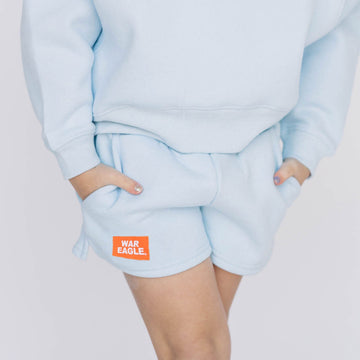 The Becca Shorts War Eagle Woven Label | Youth Light Blue