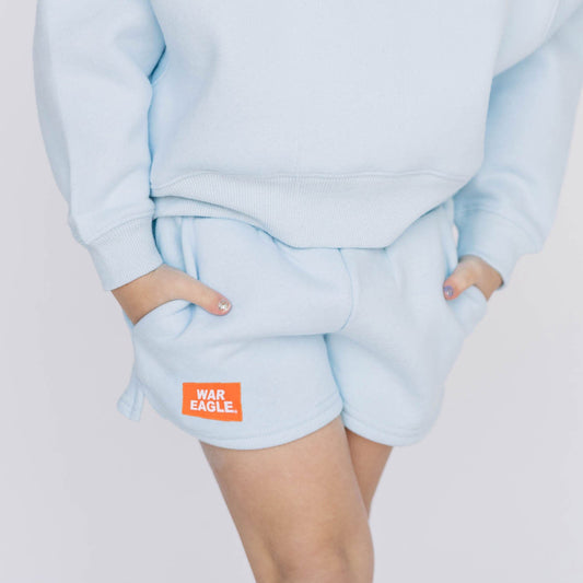 The Becca Shorts War Eagle Woven Label | Youth Light Blue