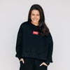 The Ava Airy Crewneck Wolves Up Woven Label | Black