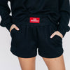 The Ava Airy Shorts Go Dawgs Woven Label | Black