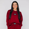 The Ava Airy Crewneck Spurs Up Woven Label | Deep Red