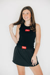 The Alli Tennis Skort Wreck 'Em Tech Woven Label | Black