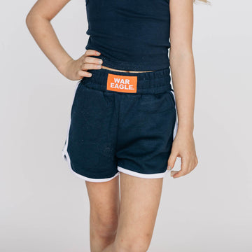 The Kristen Airy Striped Shorts War Eagle Woven Label | Youth Navy