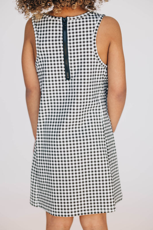 The Grace Gingham Dress Wreck 'Em Tech Woven Label | Youth Black Gingham