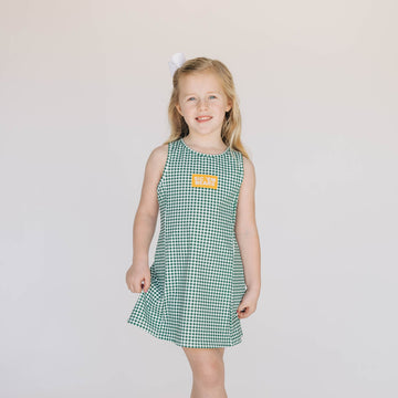 The Grace Gingham Dress Sic 'Em Bears Woven Label | Youth Green Gingham