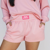 The Ava Airy Shorts War Eagle Woven Label | Light Pink
