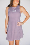 The Grace Gingham Dress Hail State Woven Label | Deep Maroon Gingham