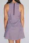 The Grace Gingham Dress Gig 'Em Aggies Woven Label | Deep Maroon Gingham