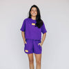 The Kristen Airy Tee Geaux Tigers Woven Label | Purple