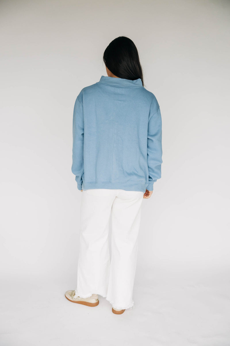 The Mallory Mockneck Auburn Gingham | Denim