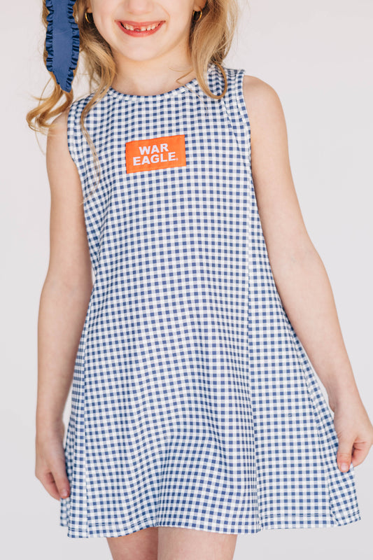 The Grace Gingham Dress War Eagle Woven Label | Youth Navy