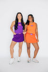 The Alli Ribbed Tank Fight Tigers Woven Label | Orange