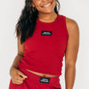 The Alli Tennis Skort South Carolina Woven Label | Deep Red