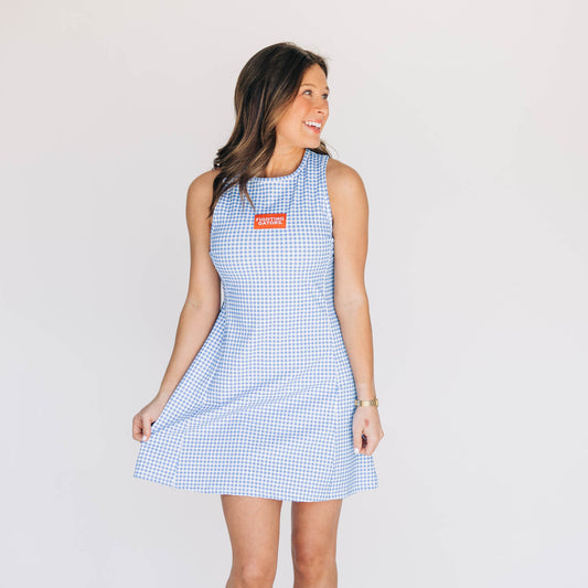The Grace Gingham Dress Fighting Gators Woven Label | Royal Gingham