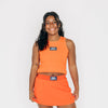 The Alli Ribbed Tank War Eagle Woven Label | Orange