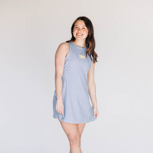 The Grace Gingham Dress Sting 'Em Woven Label | Navy Gingham