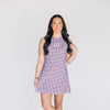 The Grace Gingham Dress Gig 'Em Aggies Woven Label | Deep Maroon Gingham