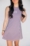 The Grace Gingham Dress Gig 'Em Aggies Woven Label | Deep Maroon Gingham