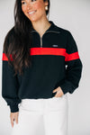 The Heather Half Zip Georgia | Black