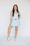 The Light Blue Alli Ribbed Tank Hotty Toddy Woven Label | Light Blue