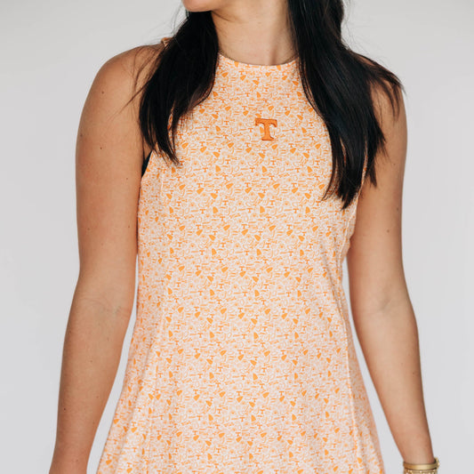 The Grace Tennessee Pattern Dress | Bright Orange