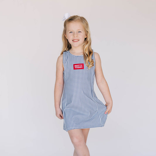 The Grace Gingham Dress Hotty Toddy Woven Label | Youth Navy Gingham