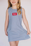 The Grace Gingham Dress Hotty Toddy Woven Label | Youth Navy Gingham