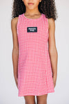The Grace Gingham Dress Wooo Pig Woven Label | Youth Crimson Gingham