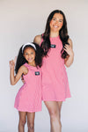 The Grace Gingham Dress Wooo Pig Woven Label | Crimson Gingham