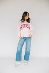 The Mallory Crewneck Arkansas Applique | Light Pink
