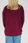The Madi Classic Mockneck Aggies Applique | Deep Maroon - White Applique