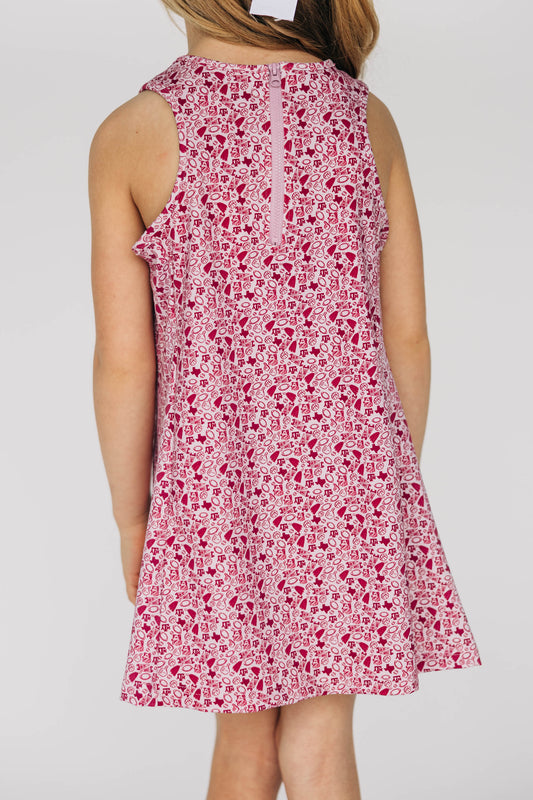 The Grace Texas A&M Pattern Dress  | Youth Maroon