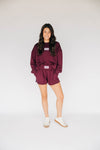 The Ava Airy Crewneck Gig 'Em Aggies Woven Label | Deep Maroon