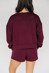 The Ava Airy Crewneck Gig 'Em Aggies Woven Label | Deep Maroon
