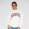 The Madi Classic Mockneck Aggies Applique | Bone