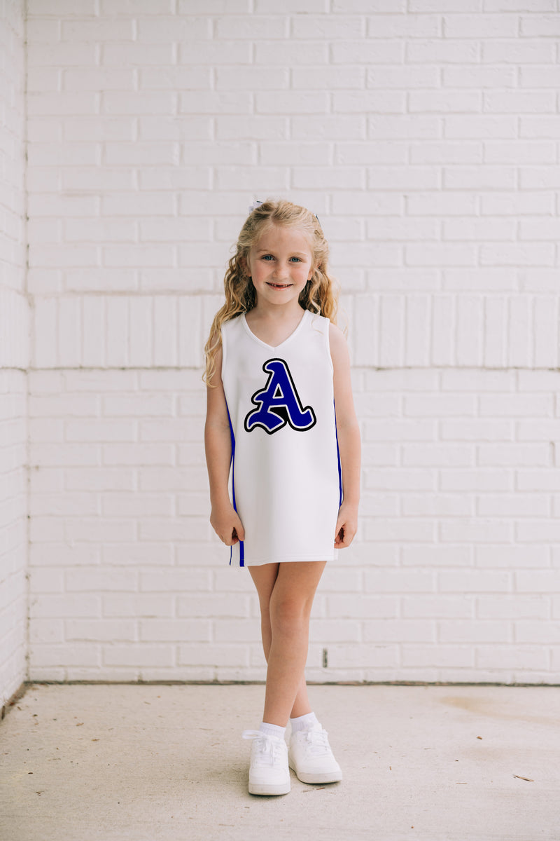 The Auburn High | White V-Neck Cheer Dress