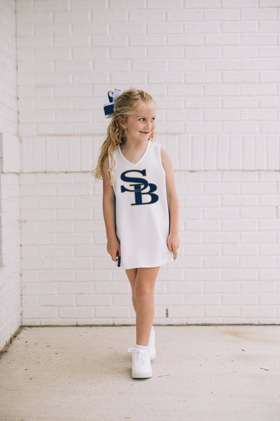 The Second Baptist | White V-Neck Cheer Dress